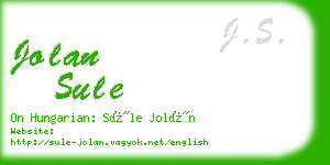 jolan sule business card